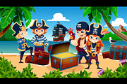 Cartoon funny kid pirates, a Person Illustration by Vector Tradition (Thumbnail 3 of 3)