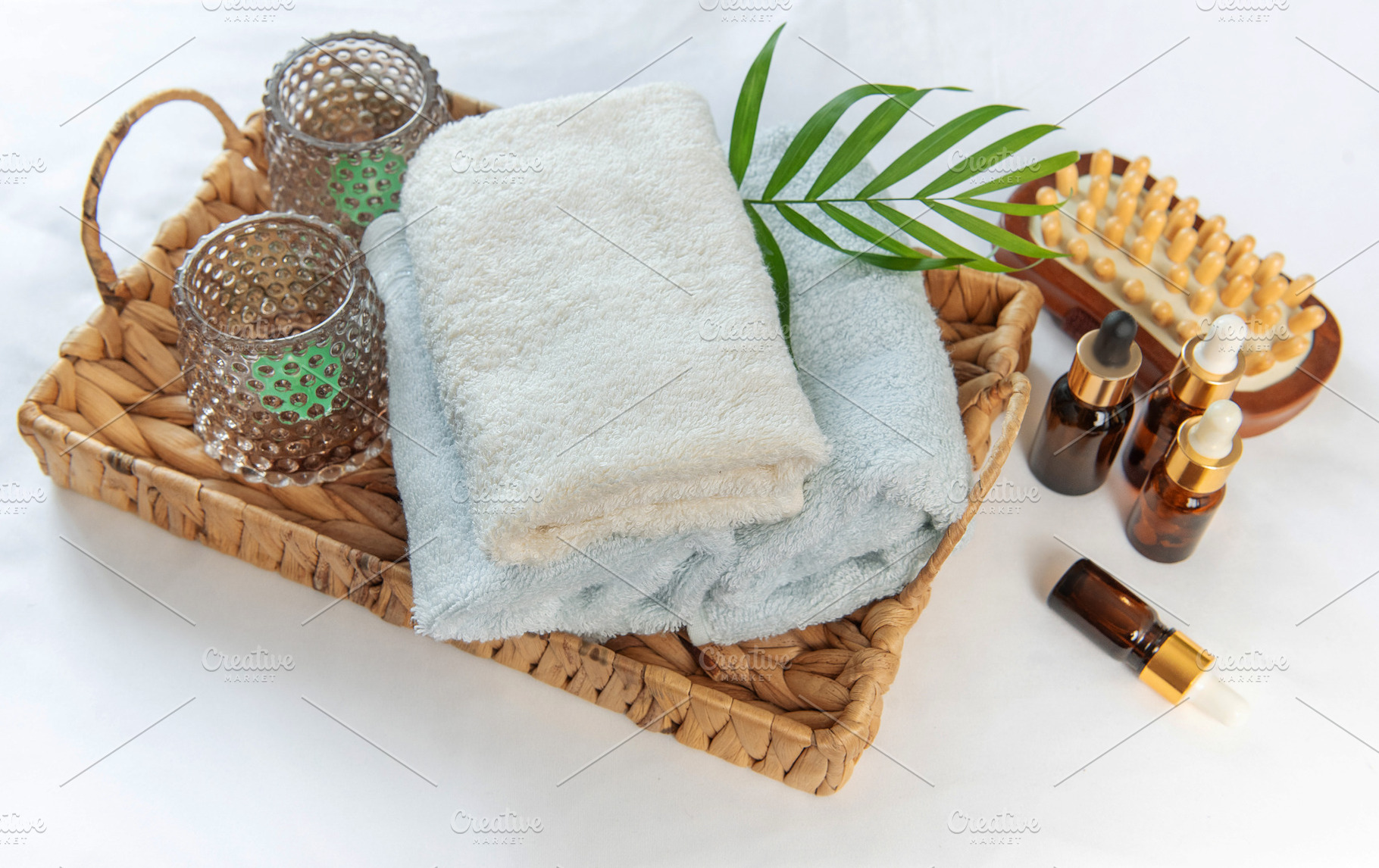 Spa wellness items with essential oils for relaxation, a Beauty & Fashion Photo by Olena Rudo