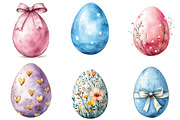 Cute Easter Eggs Watercolor Clipart, an Illustration by SinaCreation (Thumbnail 2 of 5)