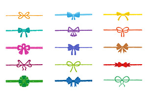Crayon drawing bows. Doodle gift bow, an Object Illustration by Valerie Bodnar