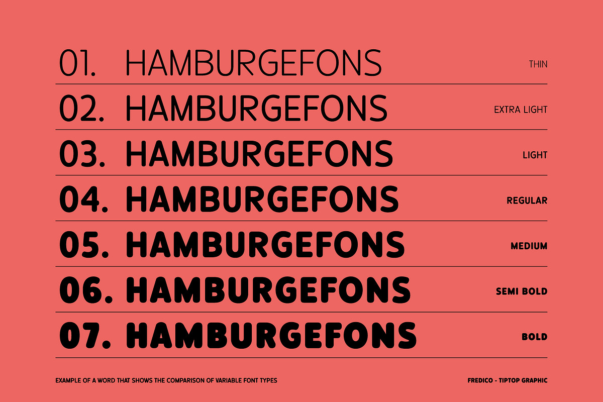 Fredico – Rounded Sans Serif Display, a Sans Serif Font by Tiptop Graphic (Photo 4 of 10)