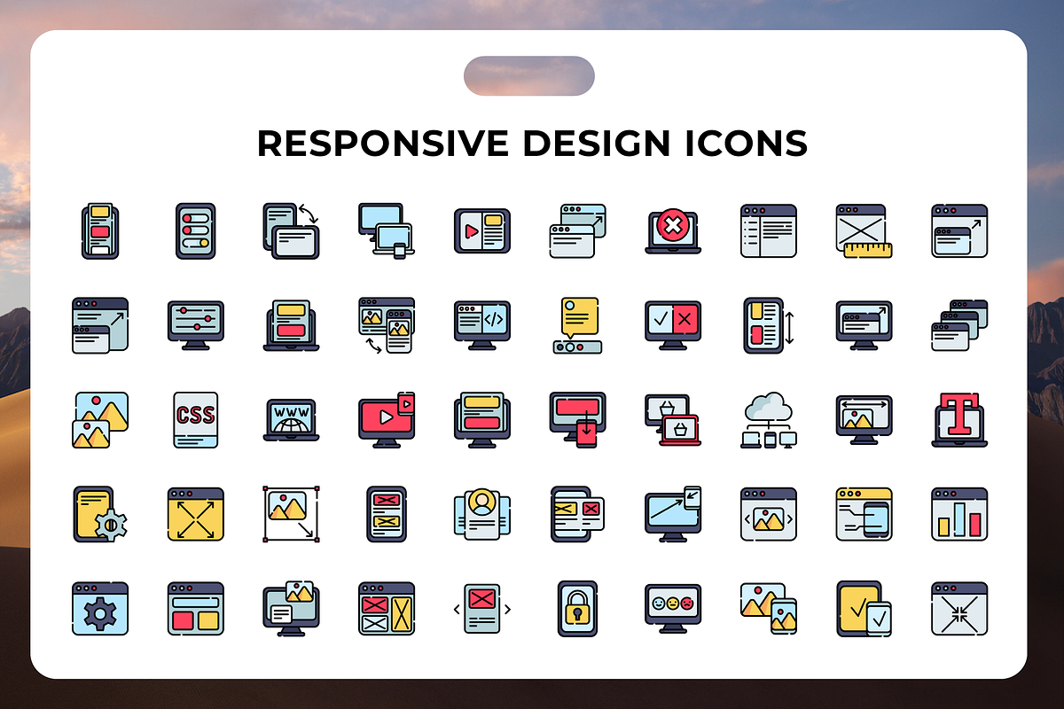 Responsive Design Icons, an Icon by Wencory | Creative Market
