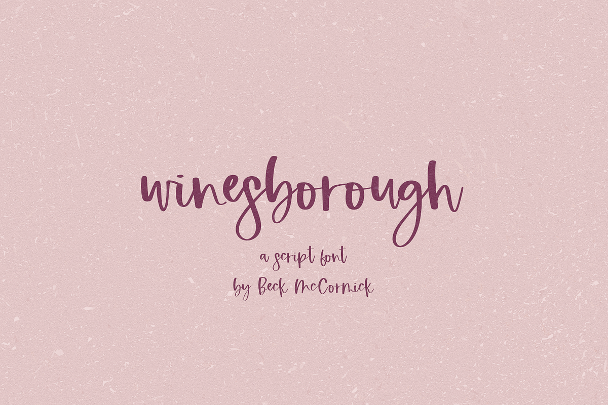 Winesborough Script, a Handwritten Font by Beck McCormick (Photo 1 of 10)