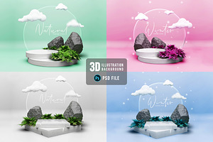 3D Podium Background, a Decorative Illustration by Modaldesain
