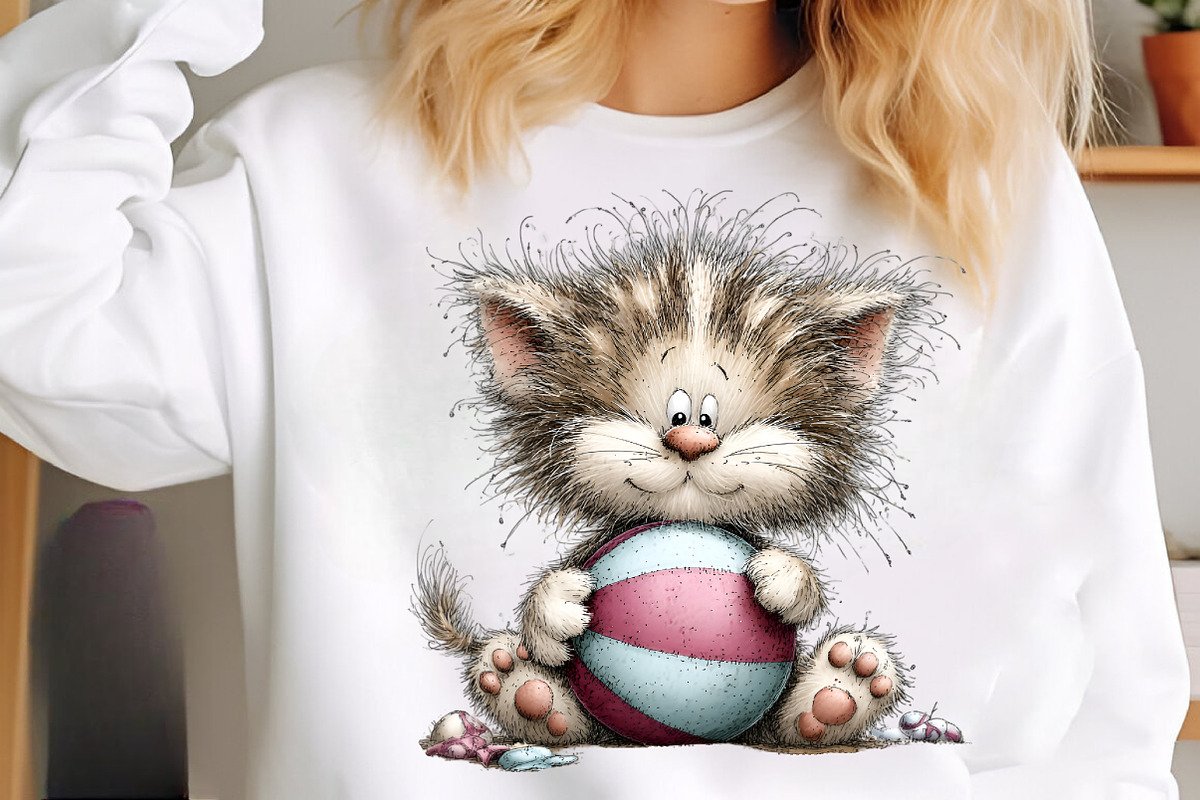 Whimsical summer cat clipart, an Illustration by SinaCreation (Photo 2 of 8)