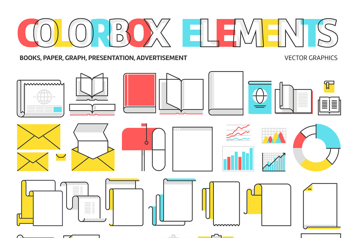 Color box icons bundle, an Icon by Howcolour