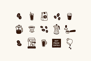 Coffee Hand-Drawn Icon Set