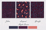 Wild Animal Prints Set Night Drama, a Pattern Graphic by Oksana Dovhopol Art (Thumbnail 7 of 19)