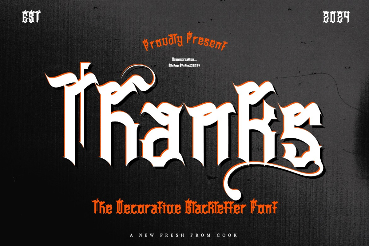 Cestizlav - Decorative Blackletter, a Blackletter Font by Dhabee (Photo 6 of 18)