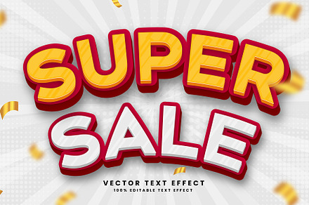 Super Sale Vector 3d Text Effect