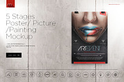 Picture/ Poster On 5 Stages Mock-up, a Product Mockup by Mocca Mockups Store (Thumbnail 1 of 55)
