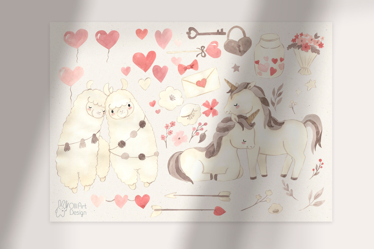 LOVE. Valentine's day collection, an Animal Illustration by OlliArtDesign (Photo 11 of 16)