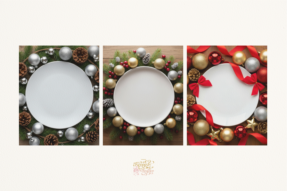 Christmas Plate Mockup 100 JPG, a Cups & Container Mockup by KennedyStudio (Photo 6 of 12)