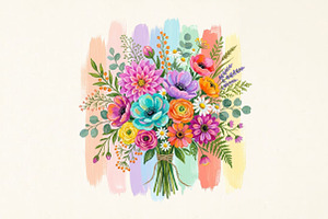Boho Floral Brushstroke, Summer PNG, a Seasonal Illustration by Canvas Craft