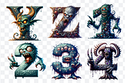 Monster Font Alphabet and Numbers, a Symbol Font by Bubble Pixel (Thumbnail 6 of 8)