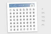 File Line Icons Set, an Outline Icon by Voysla's Shop (Thumbnail 4 of 4)