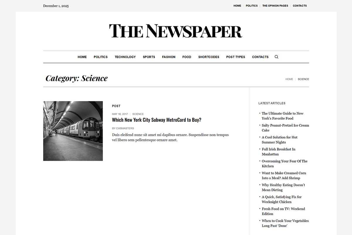 Magazine Editorial WordPress Theme, a WordPress Template by Elite Templates (Photo 5 of 10)