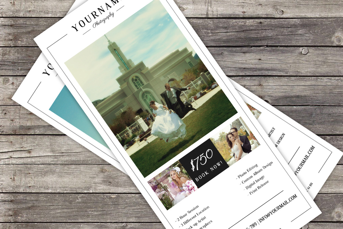 Wedding Photography Rack Card, a Flyer Template by SmmrDesign (Photo 2 of 3)