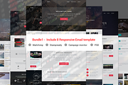 Bundle1 - Include 8 Responsive email, an Email Template by QuickArtisan (Thumbnail 1 of 9)