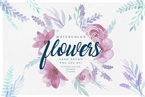 Delicate Watercolor Floral Graphics