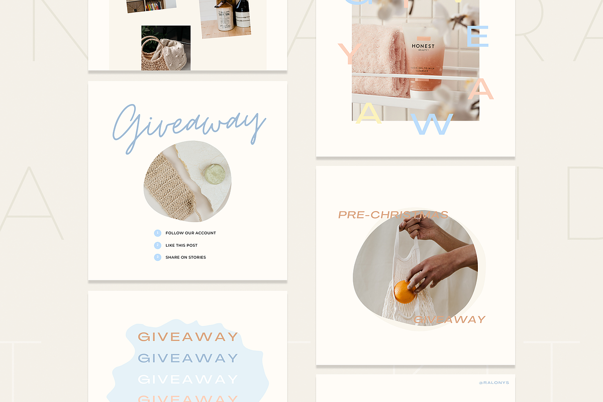 Giveaway Instagram Kit | CANVA, a Social Media Template by Ralony (Photo 5 of 9)
