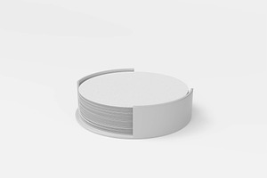 3d Holder With Coasters Mockup