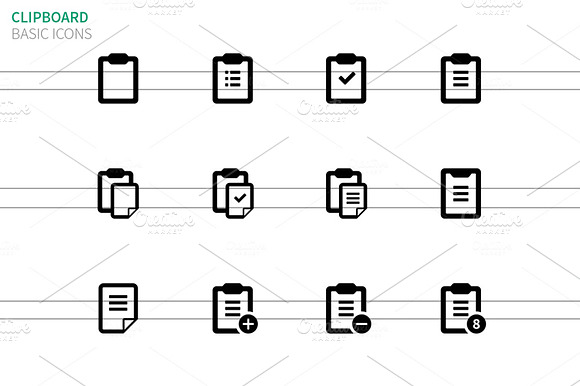 Clipboard Icons On White