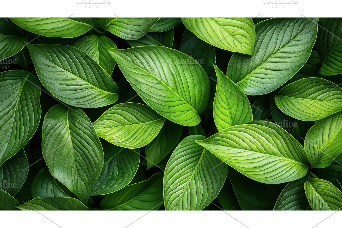 Close-up view of lush green leaves, an Object Illustration by Sergey Kotenev