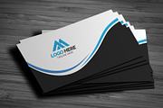 Blue Wavy Business Card, a Business Card Template by Saman Osama (Thumbnail 2 of 3)