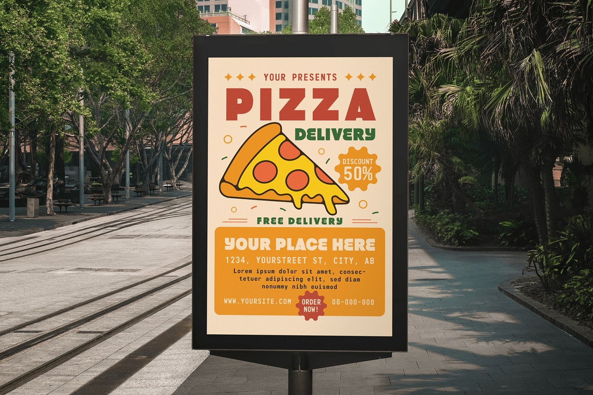 Pizza Delivery Flyer Template, a Flyer Template by JeksonGraphics (Photo 2 of 2)