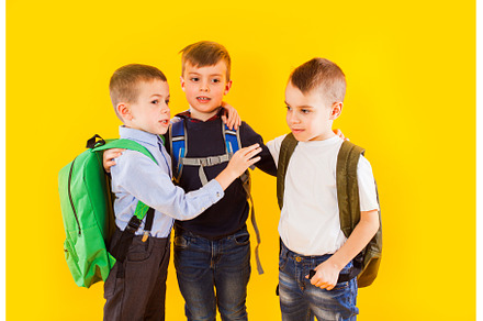 Cute schoolboys in uniform with, a School & Education Photo by oksix