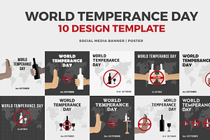 World Temperance Day Banner Template
