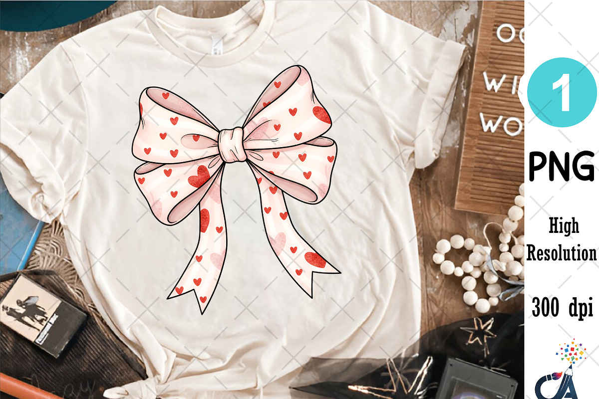 Coquette Valentine Heart Bow Png, an Illustration by Creative Art (Photo 4 of 6)