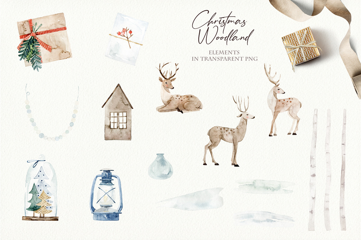 Winter Watercolor Collection, an Animal Illustration by svetsum (Photo 2 of 9)