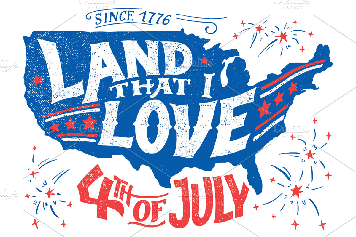 Land That I Love 4th of July, a Texture Illustration by Paul Lesser (Photo 2 of 2)