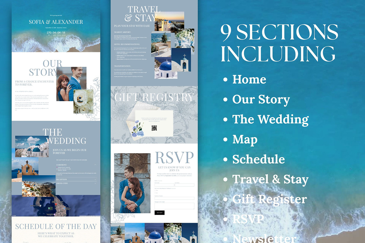 Squarespace Blue Wedding Website, a Squarespace Template by Sofia Designs (Photo 3 of 7)