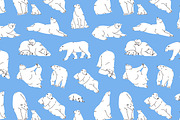Cute white polar bears set, patterns, an Animal Illustration by PaperTrident (Thumbnail 3 of 4)