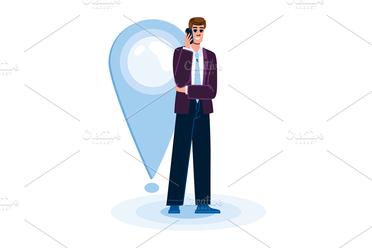 Businessman using smartphone for, a Technology Illustration by pikepicture