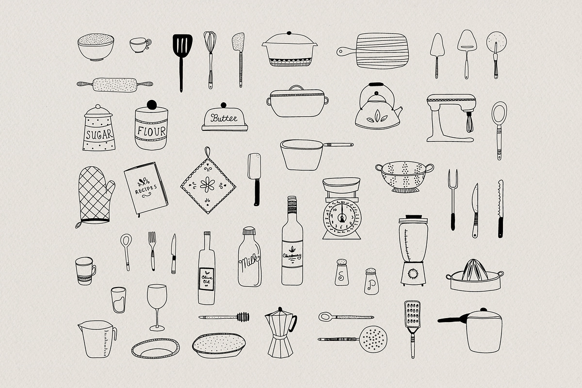 Kitchen Hand Drawn Illustrations, a Food Illustration by Irene Florentina Design (Photo 2 of 4)
