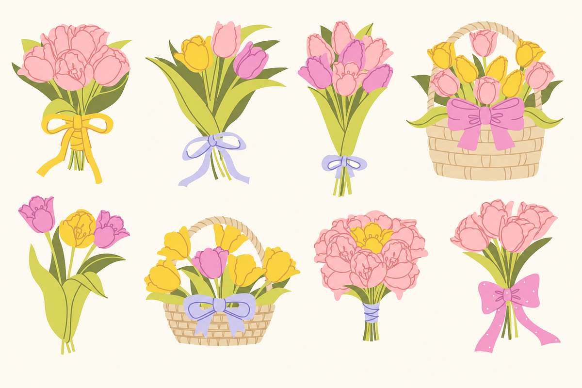 Spring Bouquets Clipart, a Decorative Illustration by Anna Studio (Photo 10 of 12)