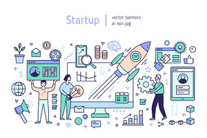 Startup concept banner, a Work Illustration by Good Studio