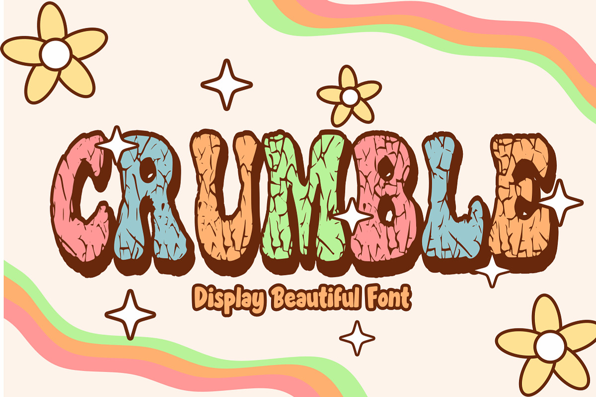 Crumble - Comic Font Types, a Font by KiddoGlyphs Studio (Photo 1 of 3)