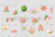Watermelon Summer Clipart, a Food Illustration by BigCakeBee (Thumbnail 3 of 4)