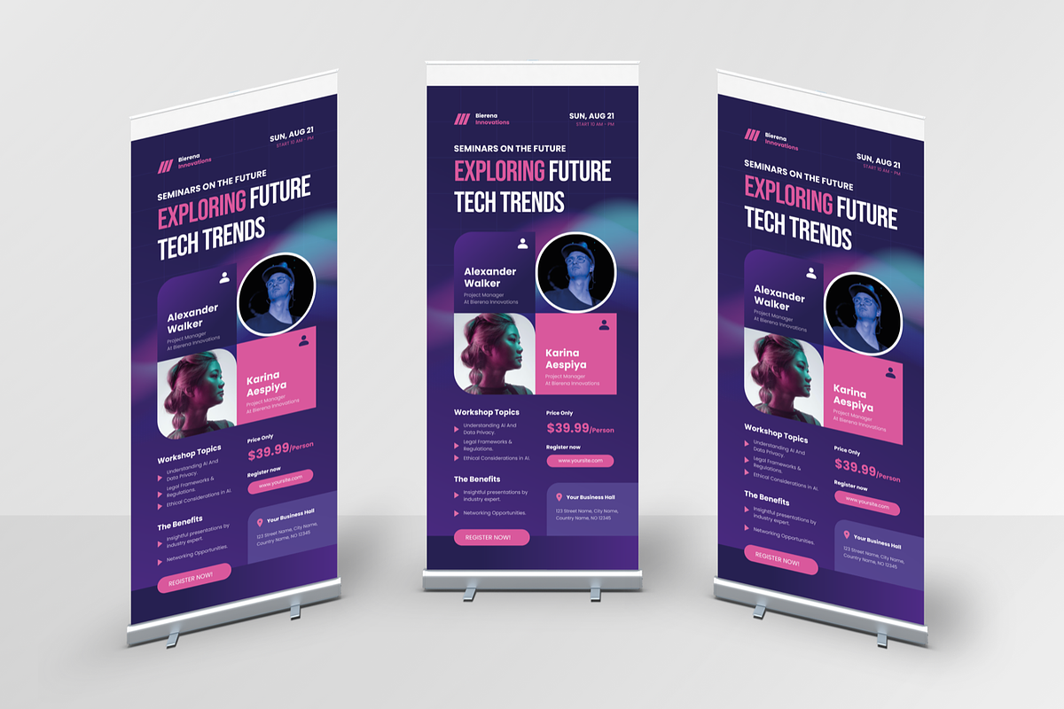 Conference Seminar Roll Up Banner, a Print Template by Annora Studio (Photo 5 of 5)