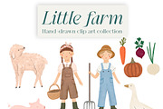 Farm animals clip art, an Animal Illustration by Katie Lisker (Thumbnail 2 of 2)