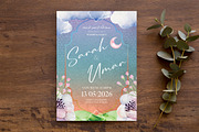 Watercolor Islamic Wedding Invitatio, an Invitation Template by Aarley Kaiven (Thumbnail 1 of 2)
