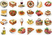 Watercolor Italian Food Clipart, an Illustration by Sublimation Artist (Thumbnail 2 of 6)