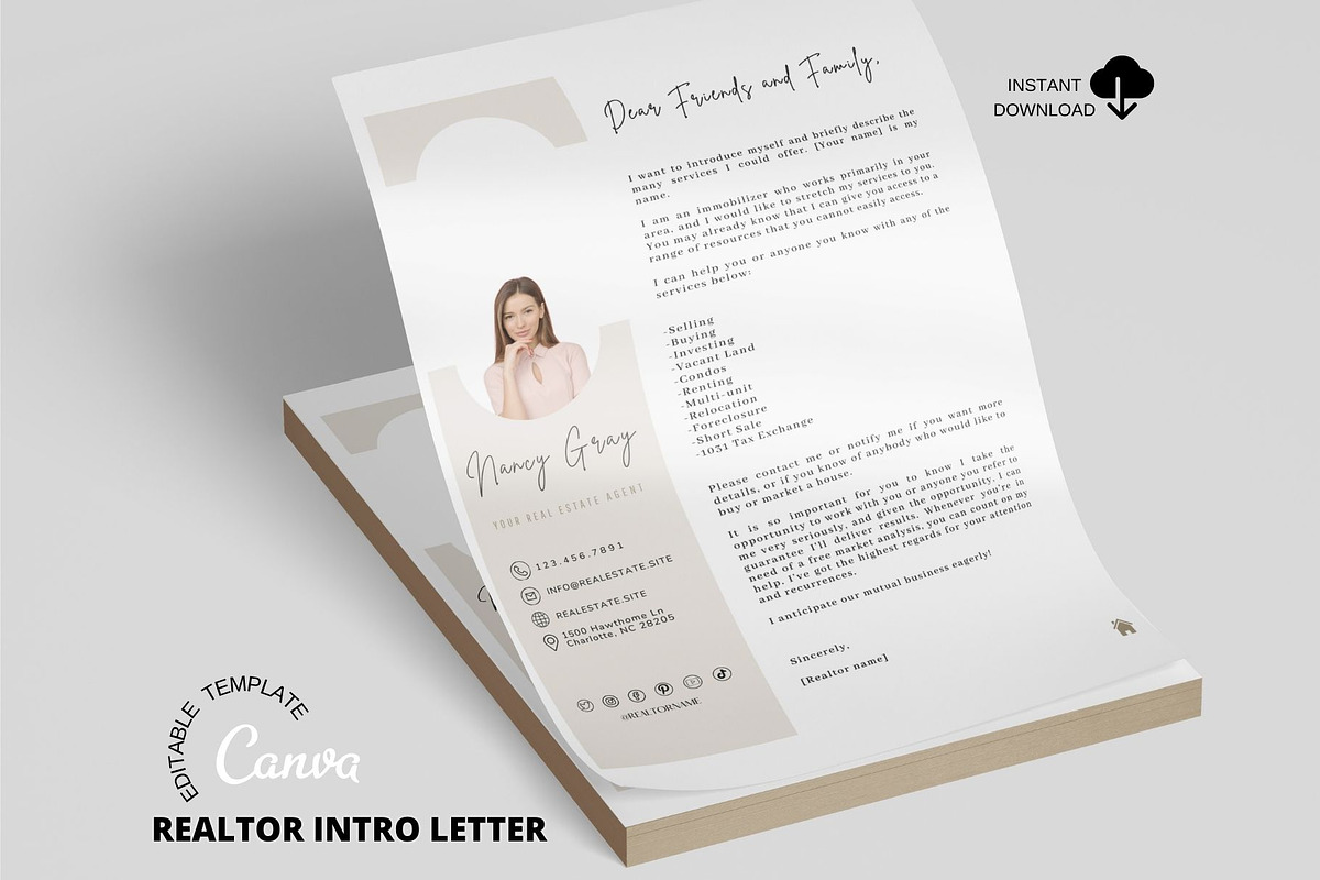 Real Estate New agent Intro letter, a Brochure Template by MediaKitTemplates (Photo 3 of 8)