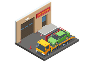 Isometric vector illustration of a, a Transportation Illustration by Golden Sikorka