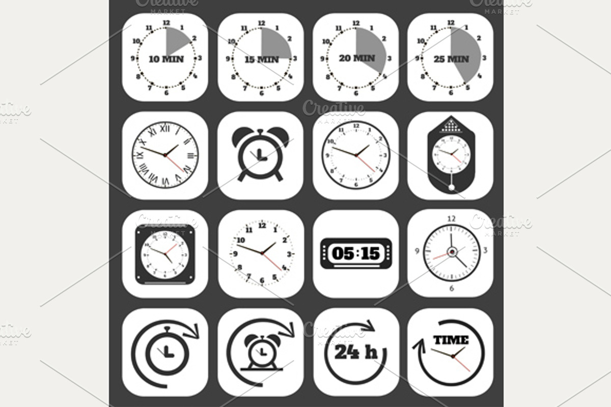 Black clocks icon